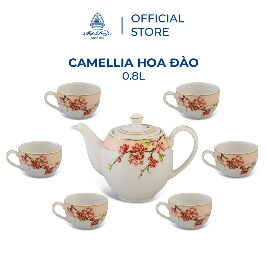 Bộ trà Cao cấp Minh Long 0.8 L - Camellia - Hoa Đào