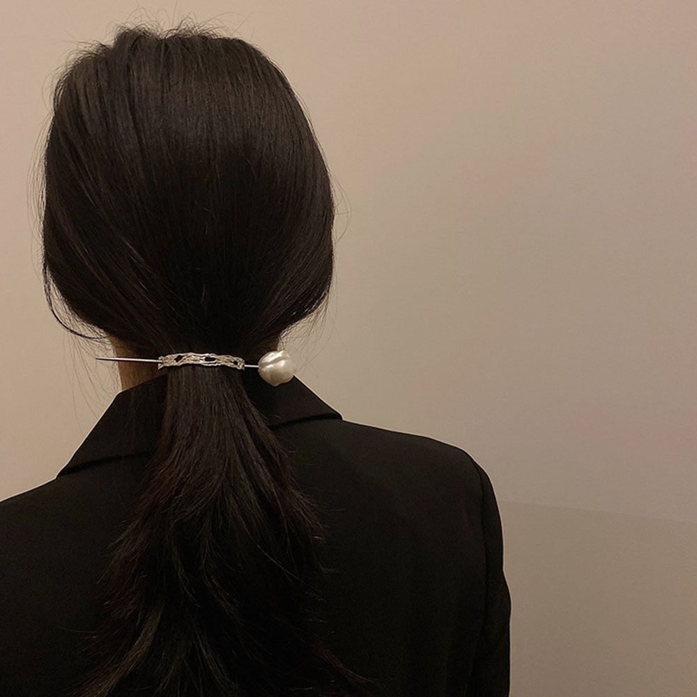 Trâm Cài Tóc Kim Loại Đính Ngọc Trai Nhân Tạo Phong Cách Vintage Cho Nữ