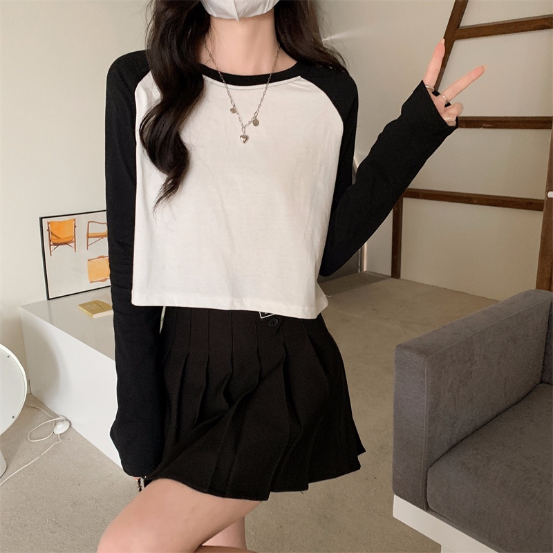 SUXI Áo Tay Dài Cổ Tròn Dáng Rộng Thời Trang Mùa Thu Cho Nữ