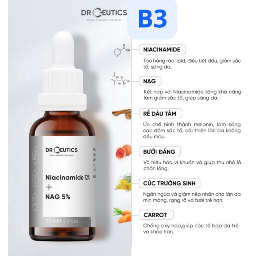 Serum B3 B5 HA NIACINAMIDE DRCEUTICS 10mL/30mL/100mL