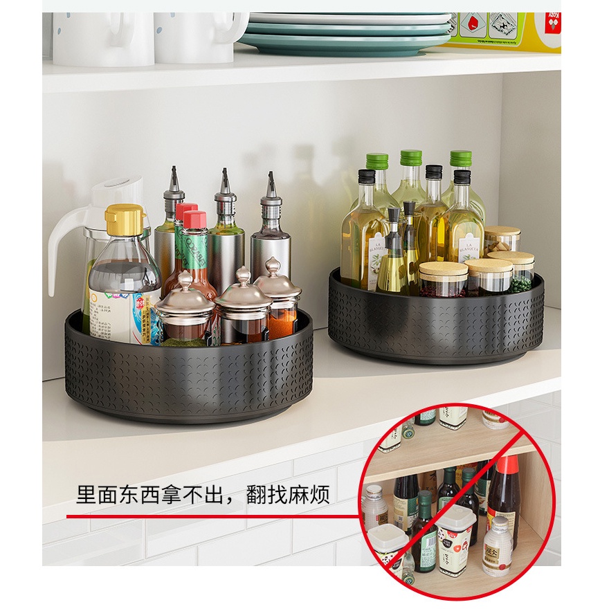 Kệ gia vị thông minh xoay 360 độ 2 tầng sơn tĩnh điện