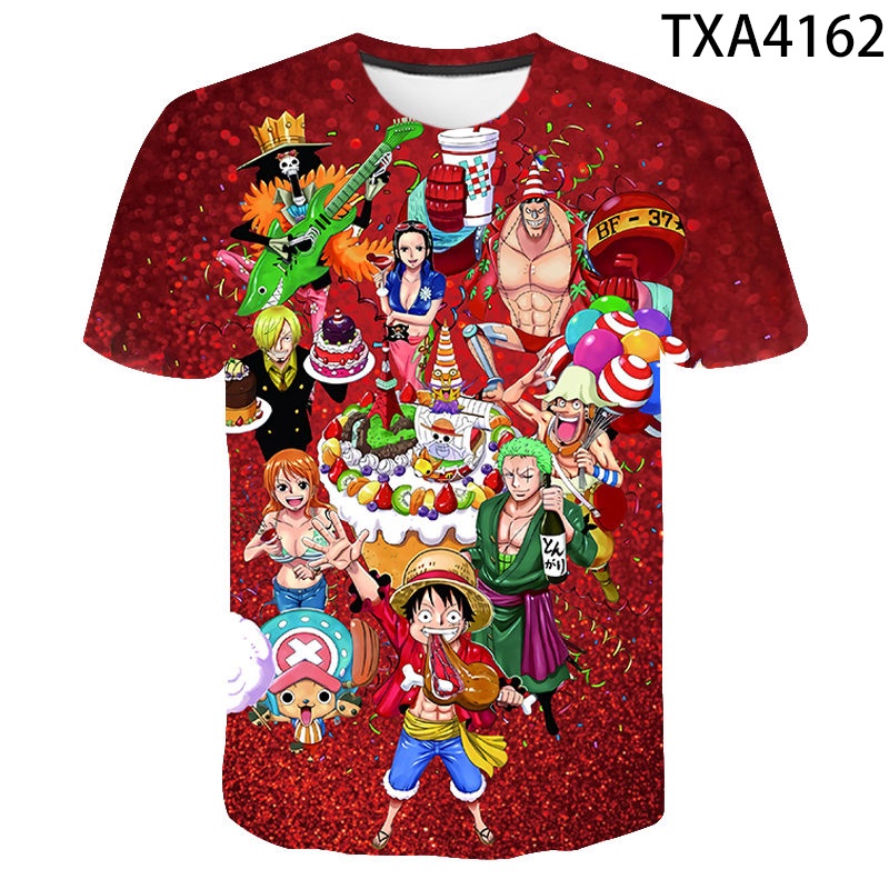 Áo Thun Tay Ngắn In Hoạt Hình One Piece Thời Trang Mùa Hè Cho Bé Trai Và Gái