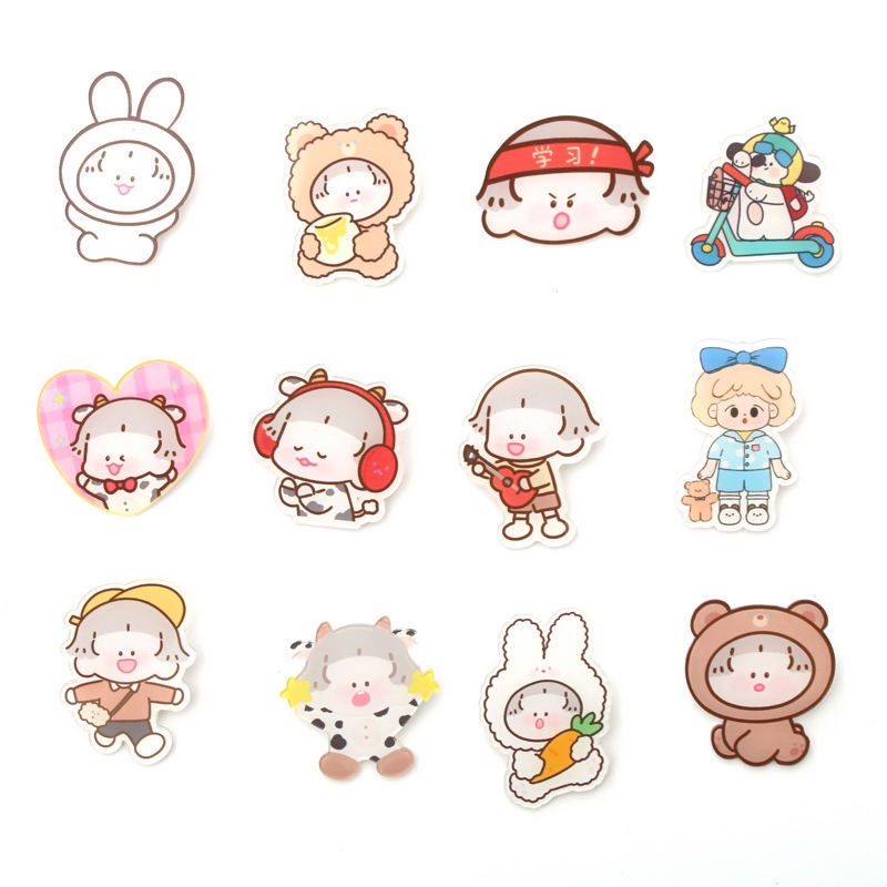 Phụ kiện, sticker, pin cài trang trí áo, balo, túi ví hình động vật dễ thương Cookie