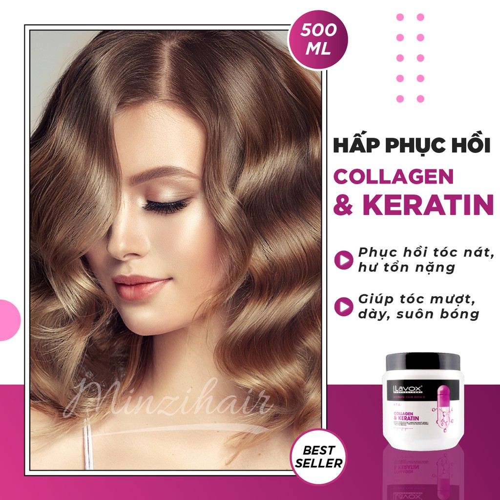 Hấp Siêu Phục Hồi Collagen & Keratin | Thần Dược Cho Tóc Nát - Cháy - Hư Tổn Nặng - Minzihair