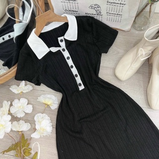 [N.T BIGSIZE] Đầm polo phối trắng