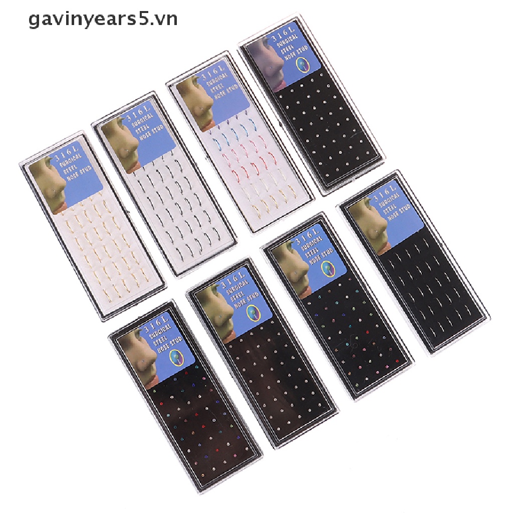 Set 40 / 60 khuyên mũi bằng thép không gỉ chất lượng cao