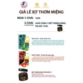 Xịt thơm miệng thảo mộc 37 (tặng bột trắng răng)