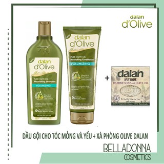 Bộ dầu gội, dầu xả Oliu cho tóc mỏng yếu Dalan Nutrition Volumizing tặng xà phòng hoa Thụy Hương & dầu Olive DALAN 150g