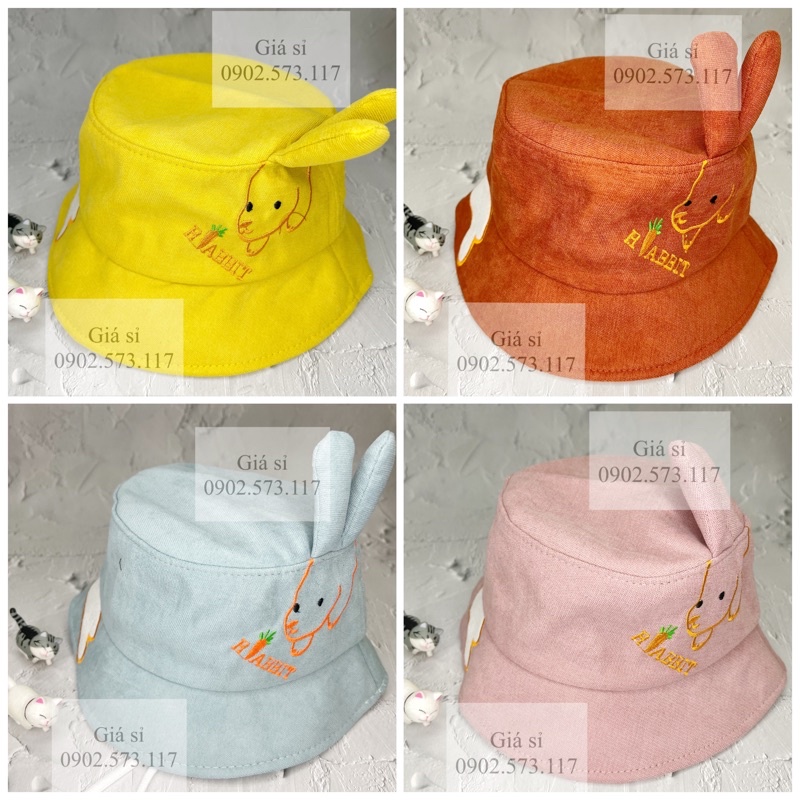 Nón bucket thêu Hình THỎ cực cute dành cho bé từ 2 đến 5 tuổi
