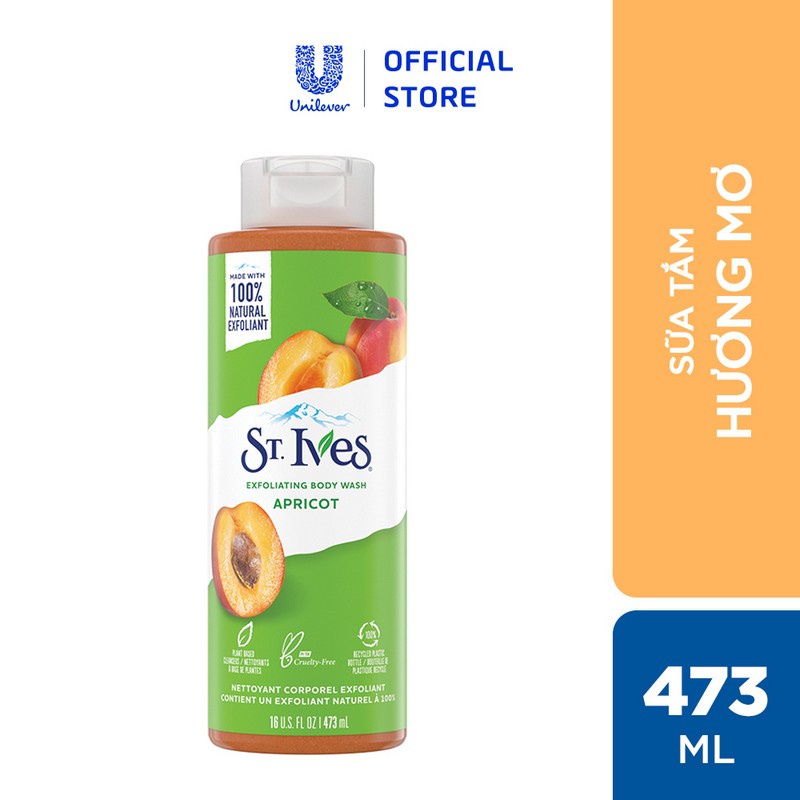 Sữa Tắm ST.Ives Yến mạch và Bơ,cam chanh,muối biển,hương Mơ chai 473ml