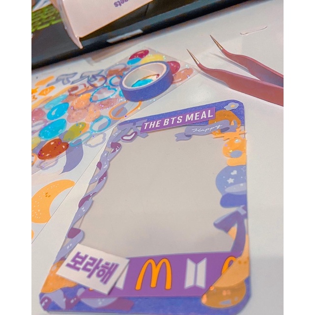 BTSMEAL TOPLOADER LIMITED - bìa bảo vệ card BTS Meal tím siêu xinh