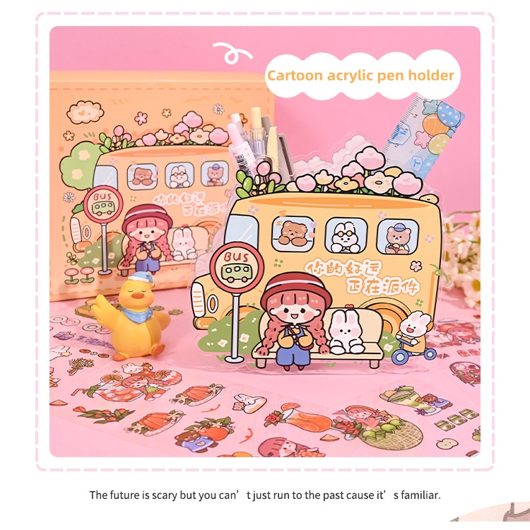 Hộp Đựng Bút Bằng Acrylic Để Bàn Tiện Dụng Cho Học Sinh