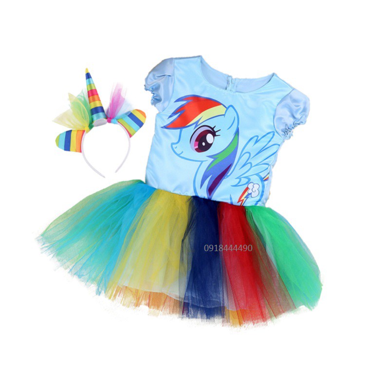 Set 3 chi tiết Váy bờm cánh hóa ngựa Pony - các nhân vật Rainbow, Twilight Sparkle, Applejack, Pinkie Pie, Fluttershy, R