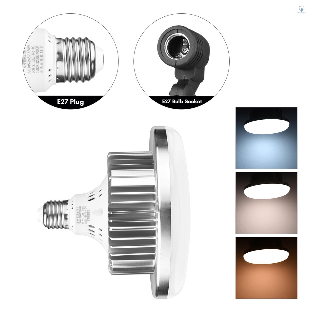 Đèn LED Để Bàn 150W 3200K-5500K + E27 + Điều Khiển Từ Xa Cho Studio Chụp Ảnh