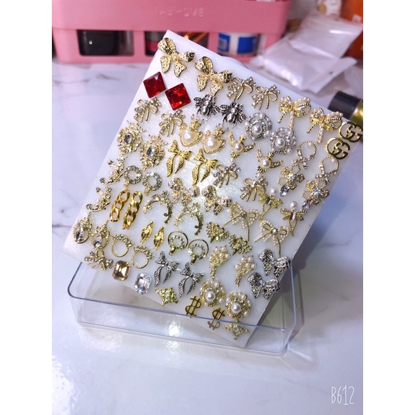 Phụ Kiện Nail - Set Mix 74 Viên Charm Cao Cấp Trang Trí Móng Không Chọn Hình