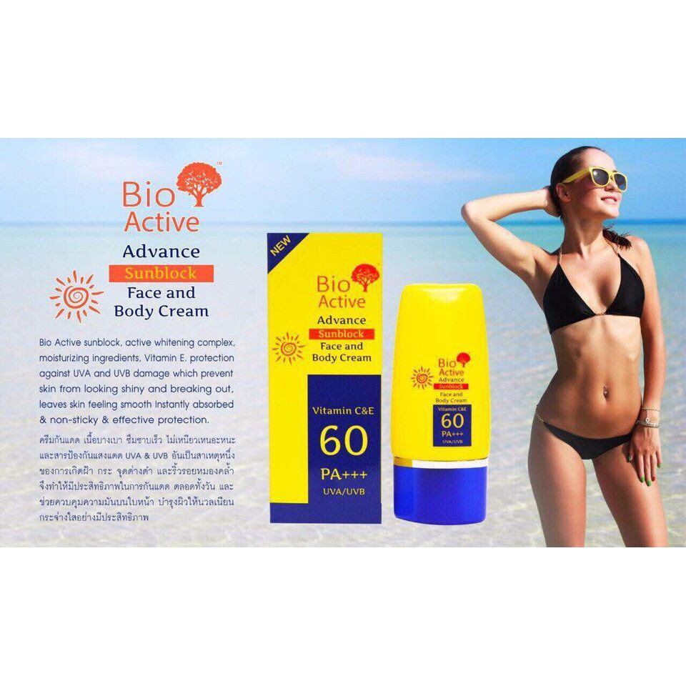 Kem chống nắng Bio Active Advance SPF60+++ Face and Body Cream.