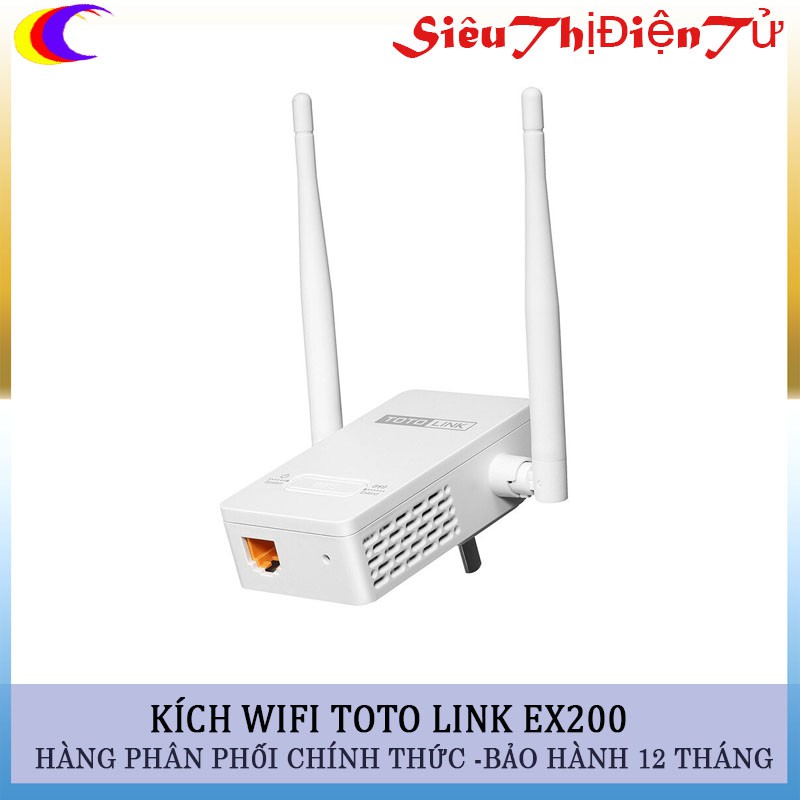 Bộ kích sóng wifi totolink ex200 cắm điện trực tiếp 220V với độ kích sóng xiên tường cực mạnh