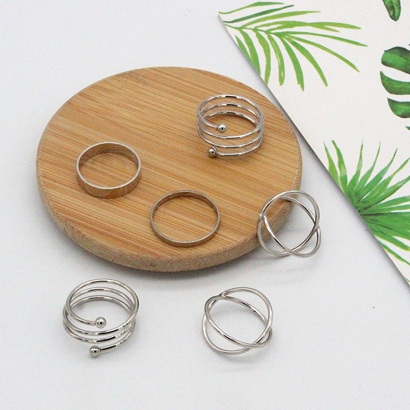 Set 6 nhẫn phong cách Hàn Quốc thời trang cho nữ 210807