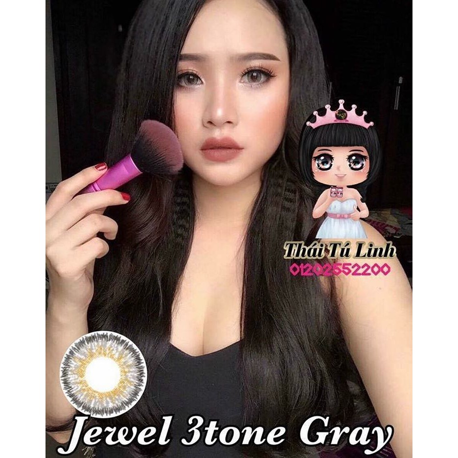 giá 1cặp Lens Xám tây tia có LỆCH ĐỘ sẵn 0-6 độ kính áp tròng cận chính hãng Hàn quốc L3014 gray