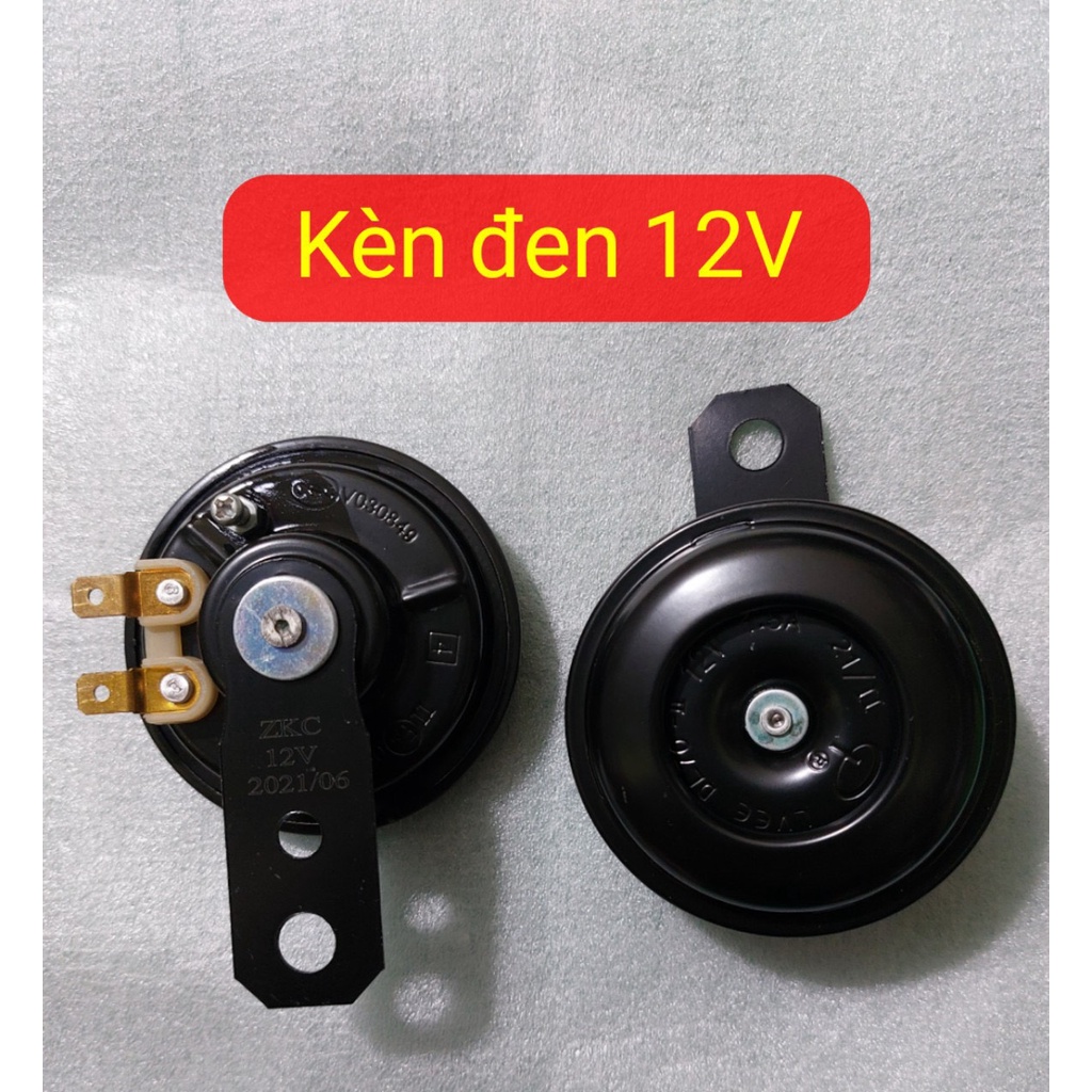 Còi sắt Kèn sắt đen lắp xe máy, xe điện 12V