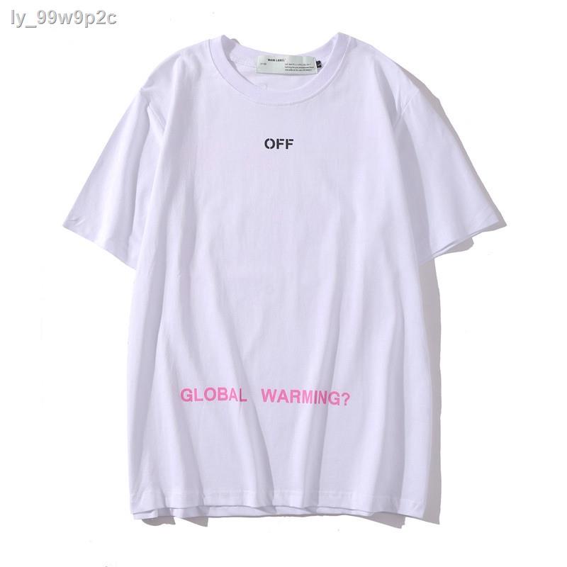 Áo Thun Thể Thao Off White Tay Ngắn Chất Liệu Cotton In Hoạ Tiết Hoa Thời Trang Cho Cặp Đôi