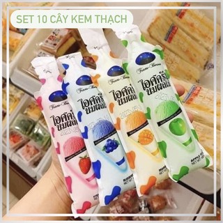 10 Cây Thạch Kem Sữa Chua Thái Lan Mix Vị TONGKHOCHITUE , Kem Sữa Chua Trân Châu Trái Cây