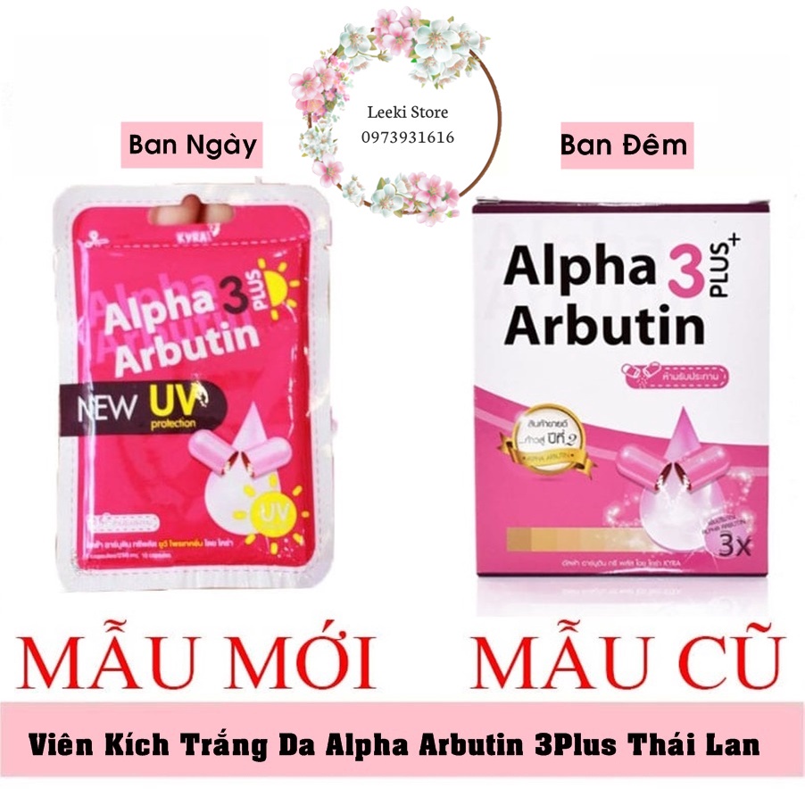 Viên Bột Kích Trắng Alpha Arbutin 3 Plus New UV Vỉ 10 Viên Hàng Thái Lan Chính Hãng - Viên Bột Trắng Da