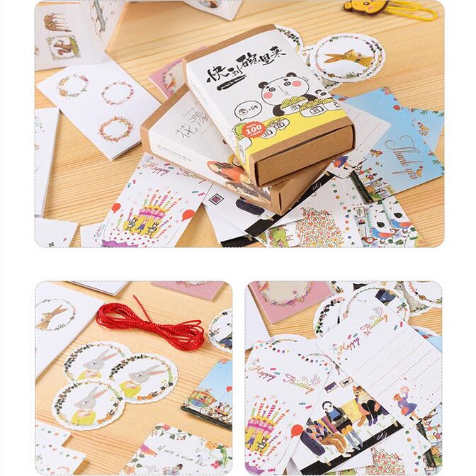 Set 102 Miếng Dán Thẻ Đánh Dấu Sách Trang Trí DIY Đa Ứng Dụng
