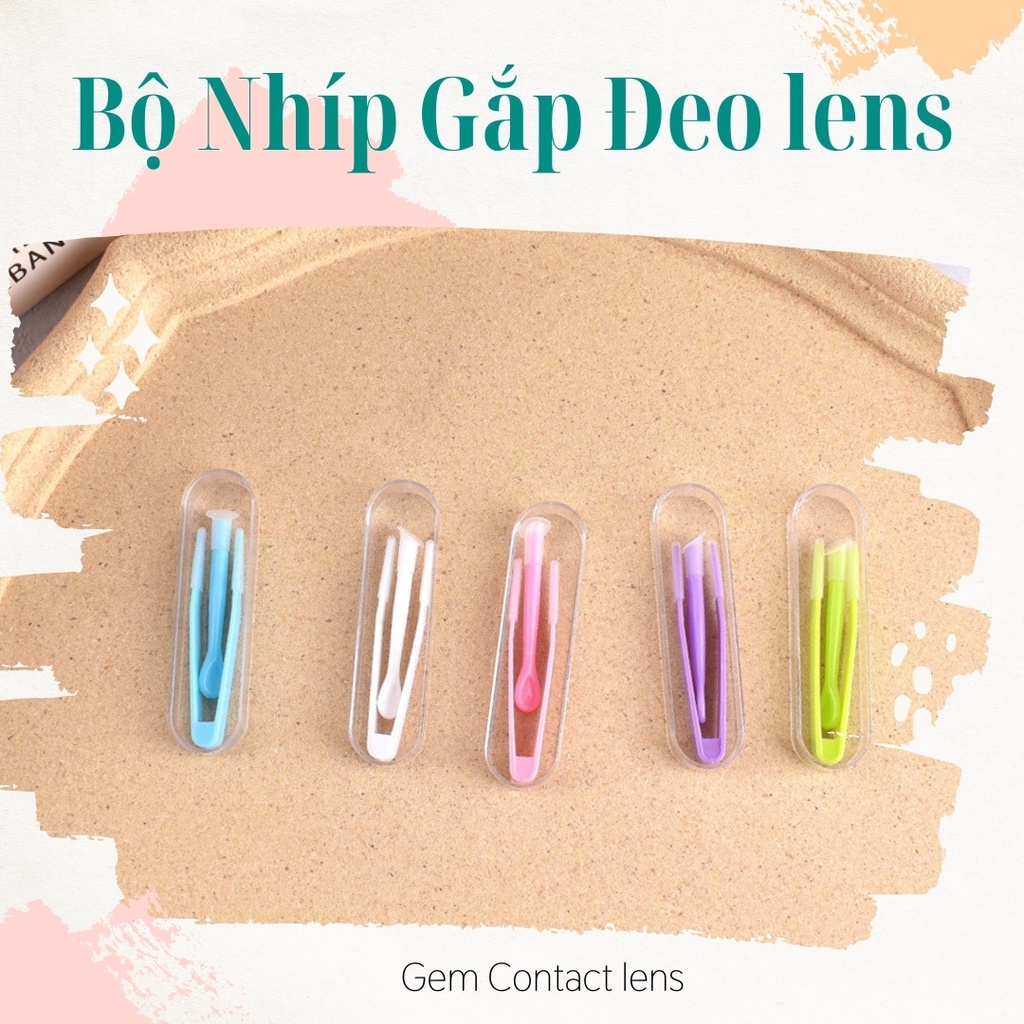 Bộ Dụng Cụ Nhíp Gắp Đeo Lens Silicon Vệ Sinh Tiện Lợi Nhỏ Gọn Dùng Cho Kính Áp Tròng Một Ngày, Gắp Mặt Nạ, Kẹp Mi Giả