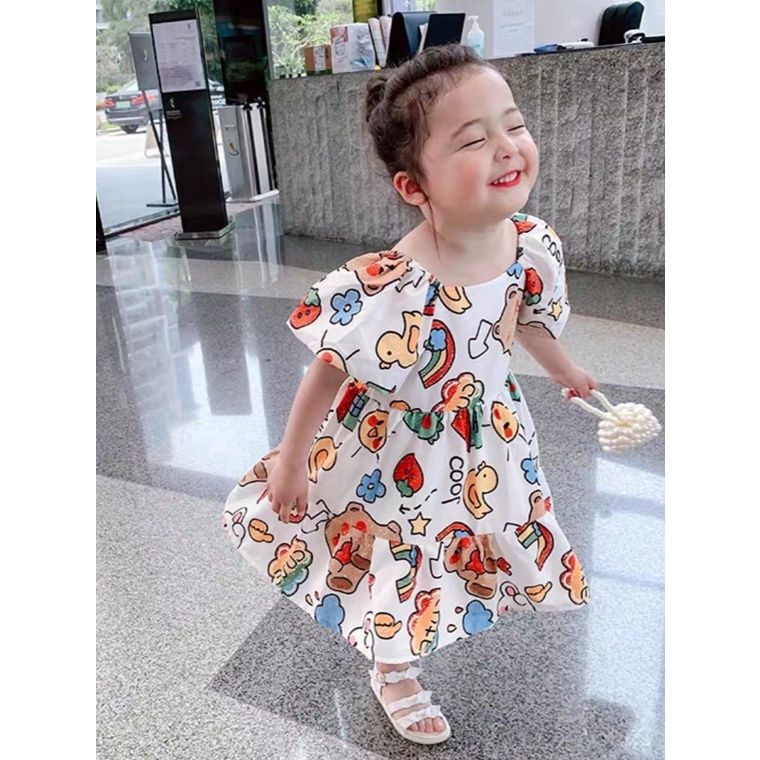 Váy nơ lưng xinh xắn cho bé gái