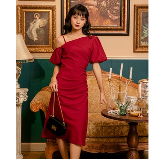 Đầm lệch vai tay phồng sang trọng | Selik Dress | Goût De Jun