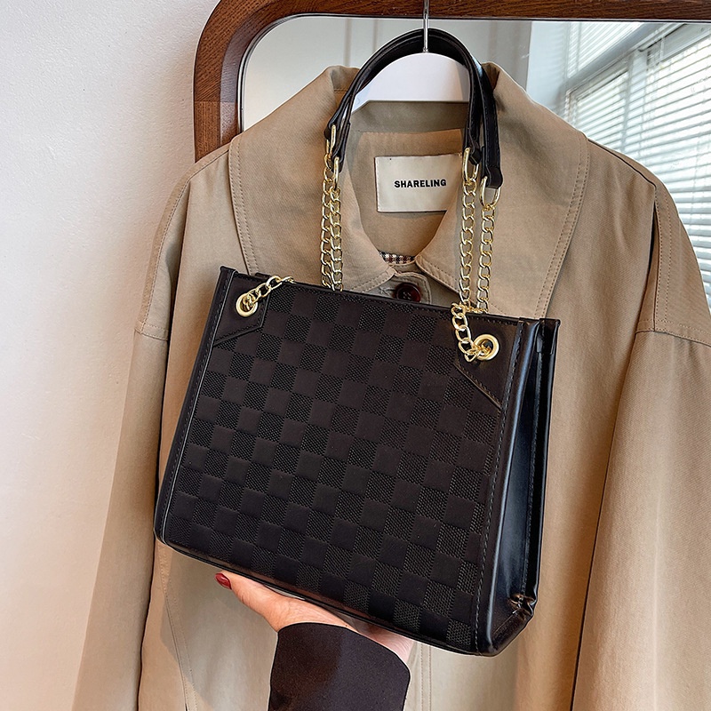 Túi đeo vai IELGY họa tiết sọc caro phối dây xích thời trang cao cấp cho nữ