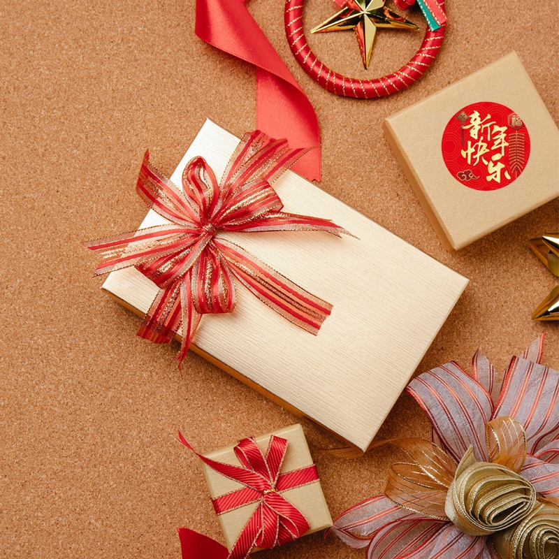 500 miếng dán niêm phong bao bì mừng năm mới hình tròn 8 kiểu dáng