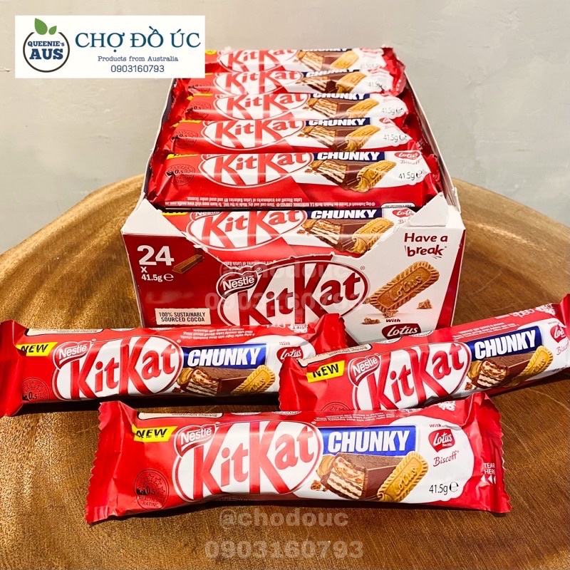 KitKat New 2023 - Bánh xốp KitKat phủ chocolate 4F - nhập Úc