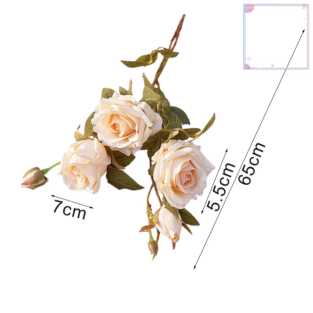 1 Nhánh Hoa Hồng Nhân Tạo Di Động Trang Trí Nhà Cửa/Sự Kiện