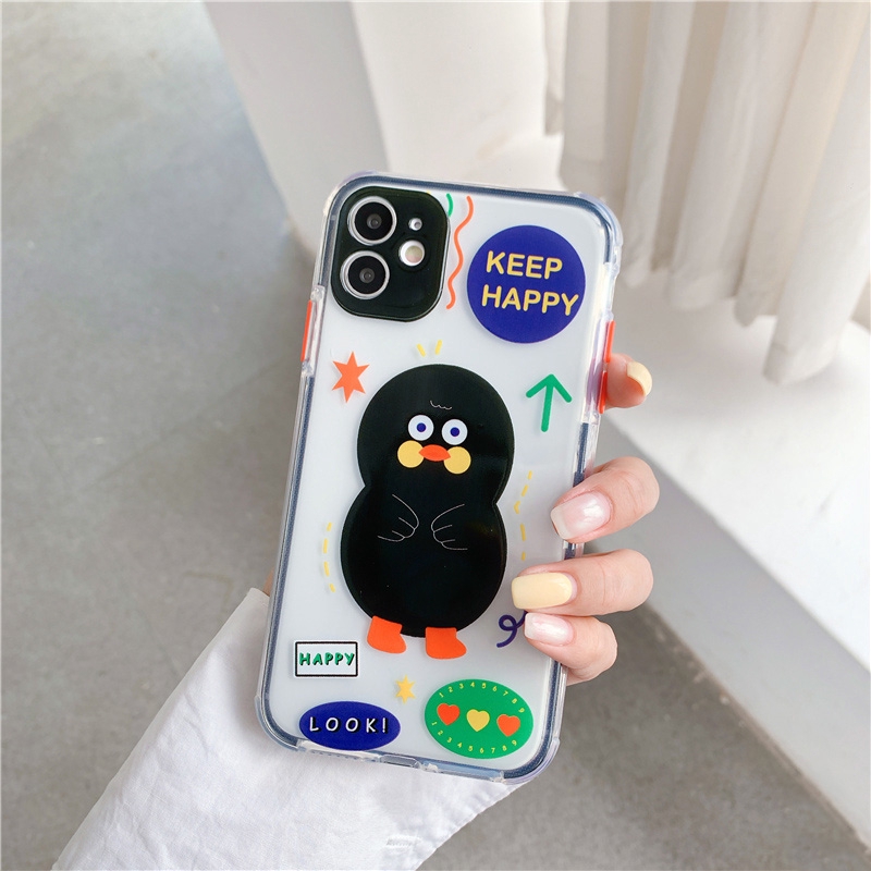 Ốp iphone - Ốp lưng Chú gà happy trong 4 góc 6s 6splus 7 8 7plus 8plus x xs xsmax 11promax - Awifi Case V4-4 | BigBuy360 - bigbuy360.vn