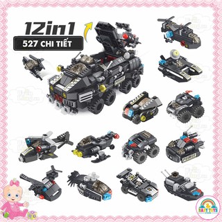 Bộ Lắp Ghép 12in1 Theo Chủ Đề Cứu Hỏa, Công Trình, Cảnh Sát, Quân Sự, Hành Động