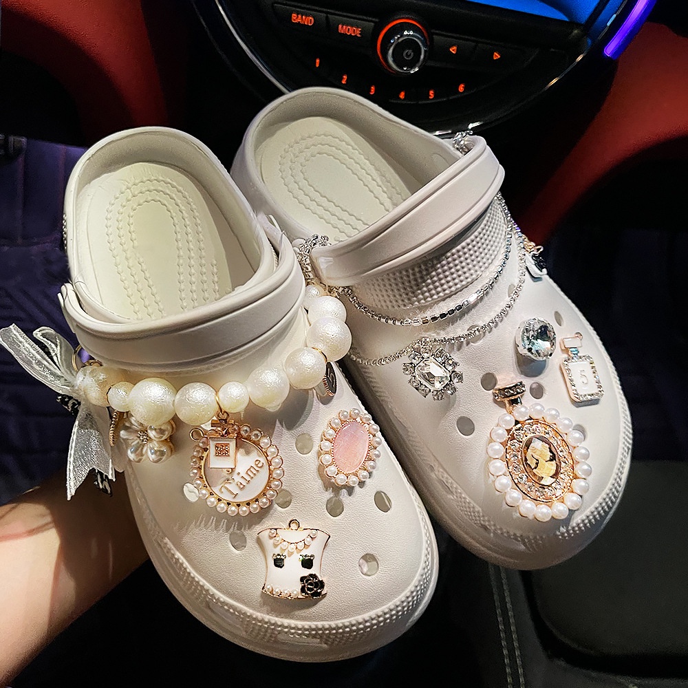 sticker gắn dép cross charm gắn dép crosscrocs sticker 1 Hạt Ngọc Trai Trang Trí Giày crocs DIYshoes sticker Accessories Stickers Sandals Shoe Decoration
