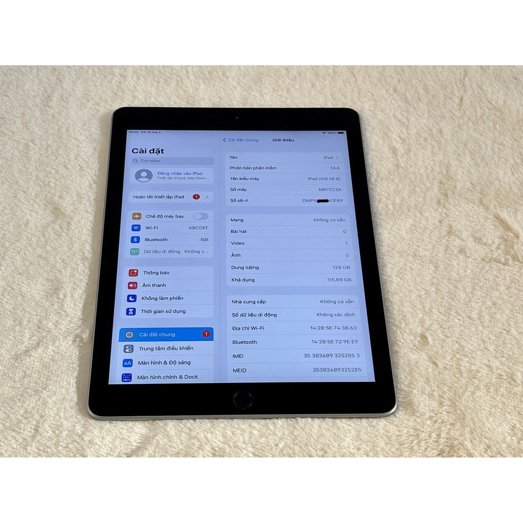Máy tính bảng Apple iPad gen 6 (iPad 9.7 2018) 128GB bản 4G | BigBuy360 - bigbuy360.vn