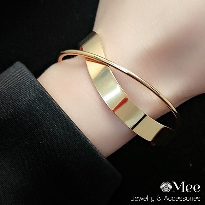 Vòng tay trơn cá tính MEE - Lắc tay nữ mạ vàng cao cấp - H5501