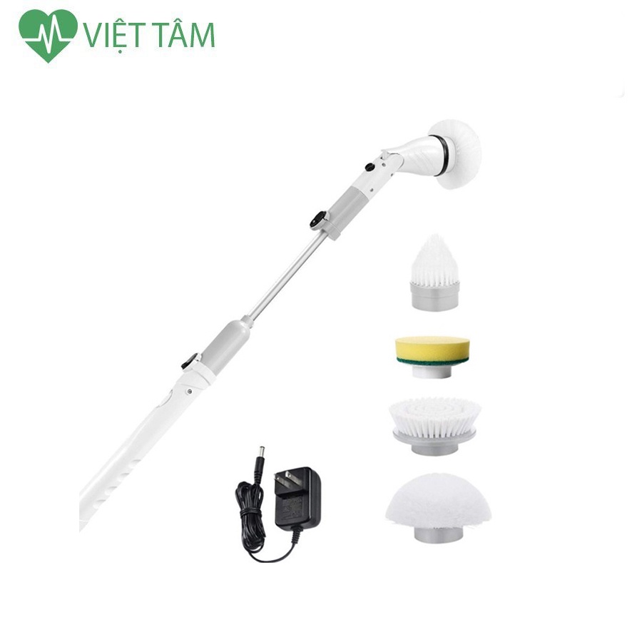 Chổi Cọ Nhà Vệ Sinh, Bồn Cầu, Toilet Bằng Điện  Không Dây Kèm Với 4 Đầu Thay Thế Tiện Lợi