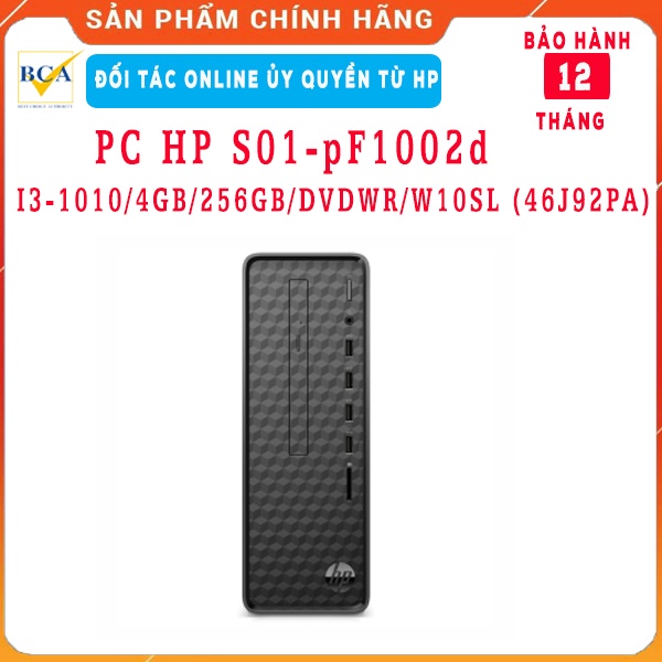 Máy tính để bàn PC HP S01-pF1002d I3-1010/4GB/256GB/DVDWR/W10SL (46J92PA) | BigBuy360 - bigbuy360.vn