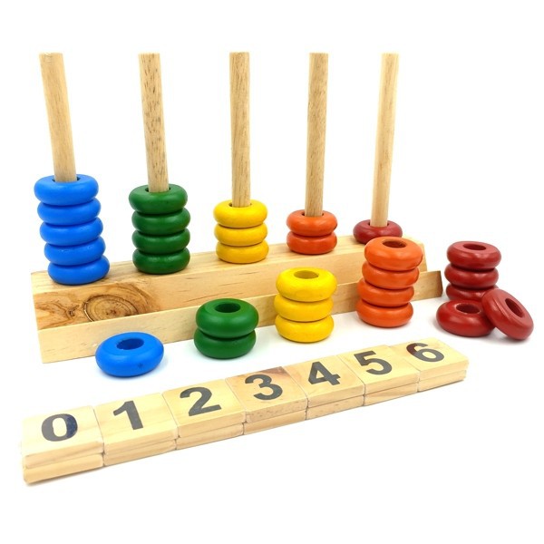Bàn tính học đếm bằng gỗ cho bé học và chơi, rèn luyện kỹ năng toán học