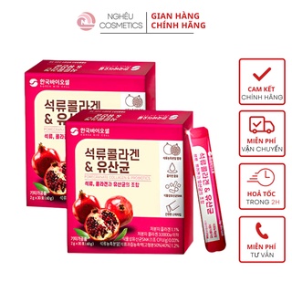  Bột Uống Đẹp Da Chống Lão Hóa Làm Dịu Và Lành Sẹo Collagen Lựu Bio Cell Pomegranate Collagen & Probiotics Hộp 30 Gói 