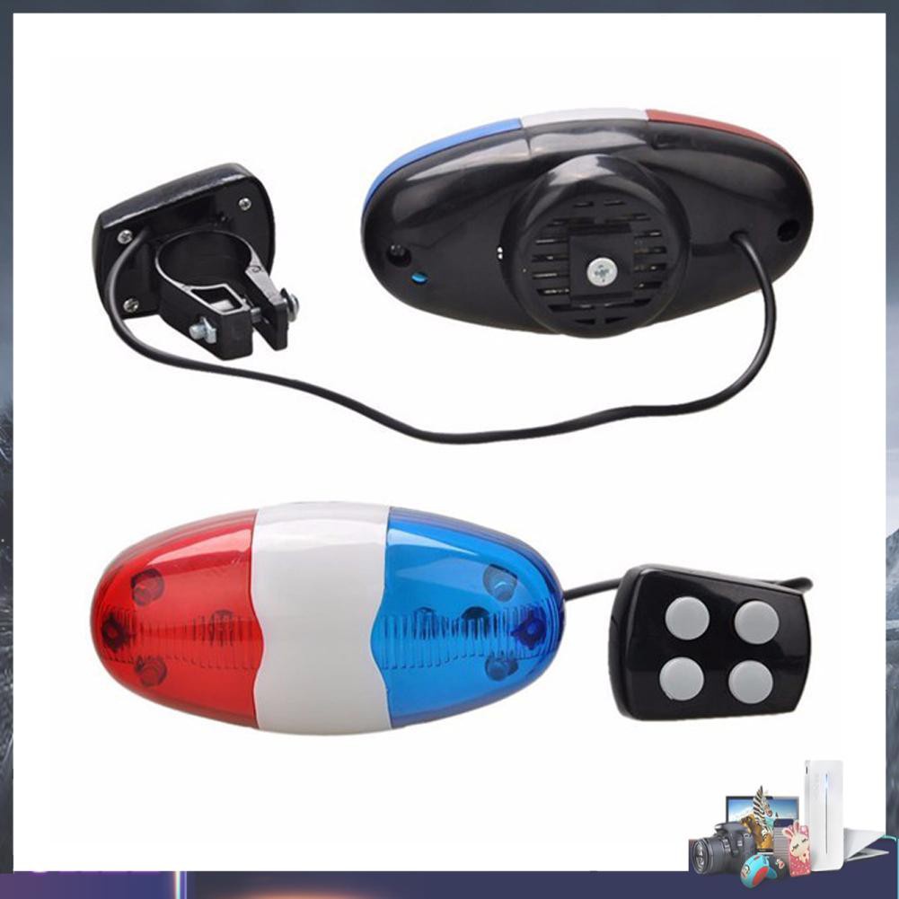 Còi cảnh sát 6 bóng led gắn phía trước xe đạp tiện dụng