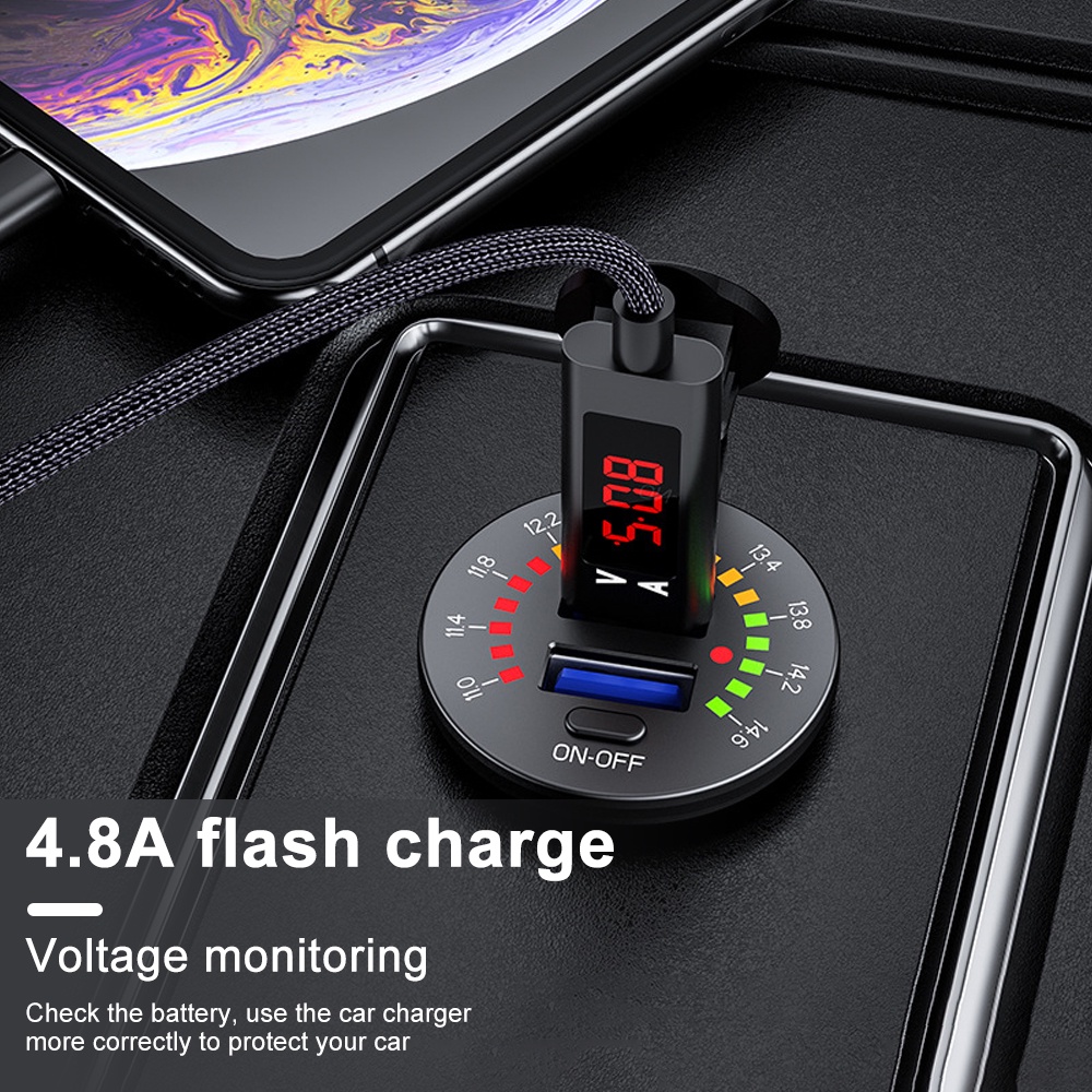 Thiết Bị Sạc Nhanh QC 3.0 Hai Cổng USB 12V 24V 18W Chống Thấm Nước Có Công Tắc Bật / Tắt Đèn LED