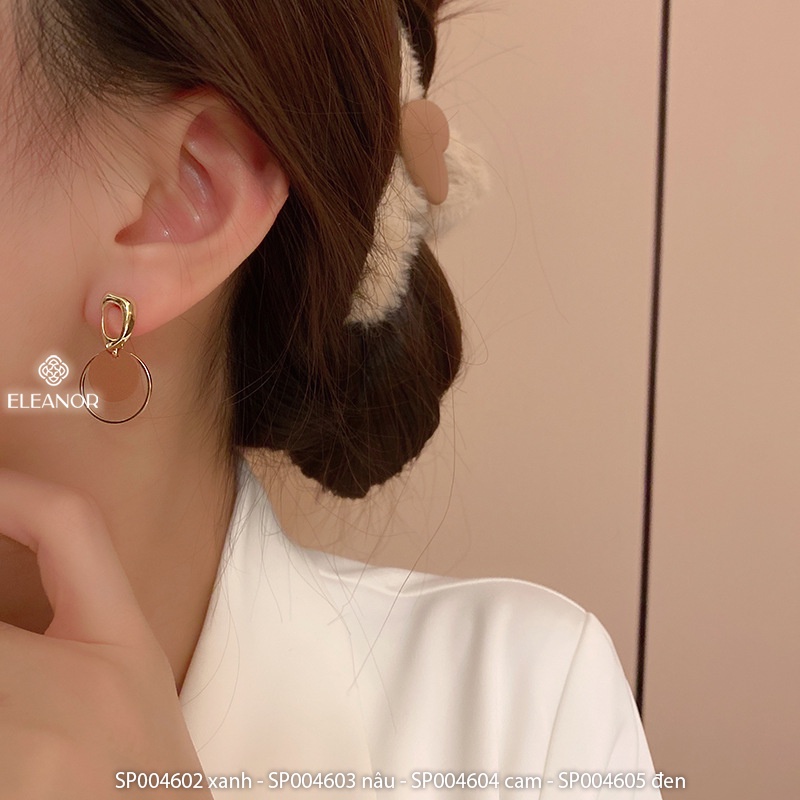 Bông tai nữ hình tròn phối màu sắc trẻ trung Eleanor Accessories phong cách Hàn Quốc phụ kiện trang sức dễ thương