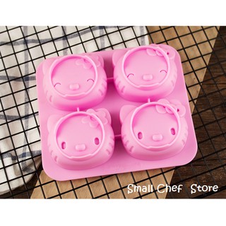 Khuôn silicone làm bánh hình Hello Kitty