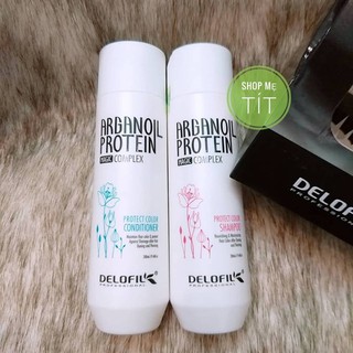 Bộ dầu gội xả Arganoil Protein Delofil phục hồi giữ màu và ngăn ngừa gãy rụng 280ml