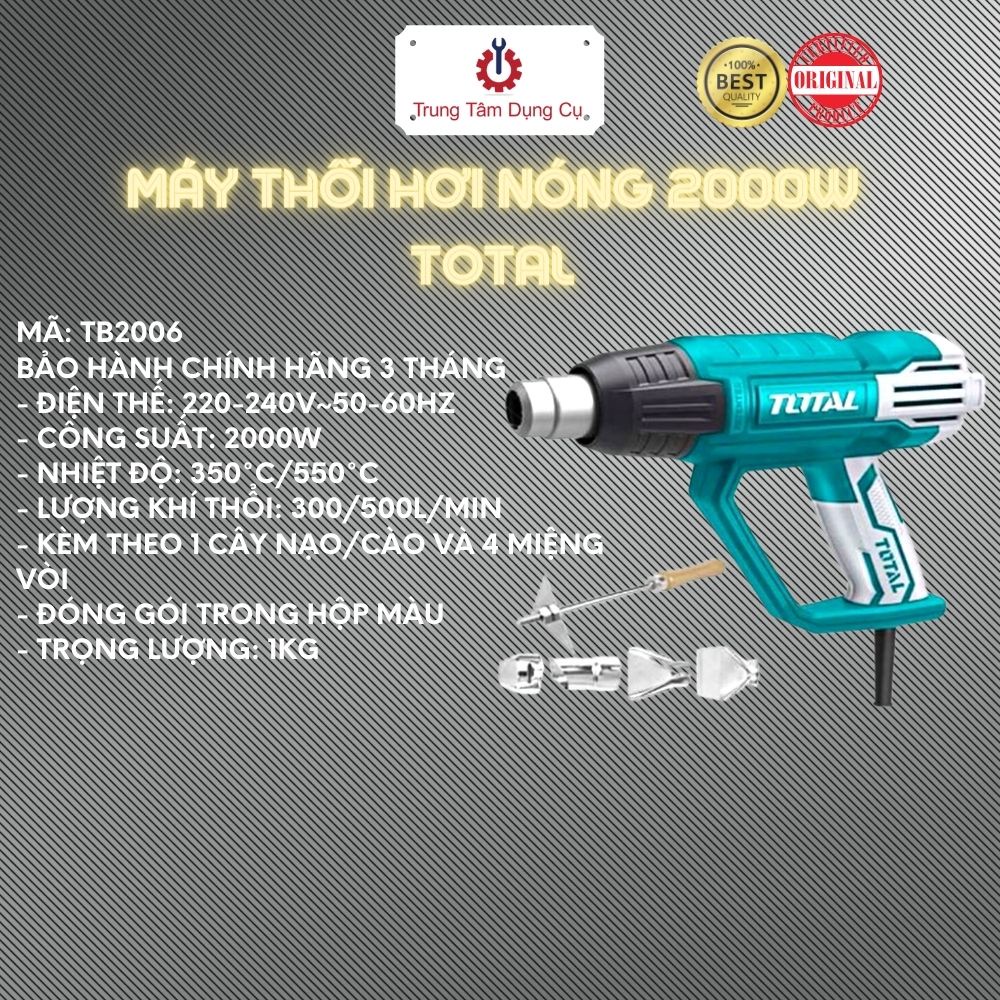 Máy thổi hơi nóng 2000W  Total TB2006 - Chính Hãng